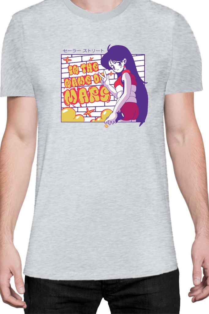 Herren T-Shirt Japan Manga Anime Comics Animation Sailor Anime Manga Moon 17, Man L / Grau