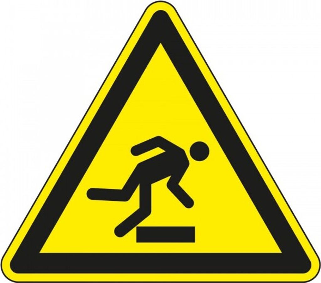 Dreifke Schild I Warnschild Warnung vor Hindernissen am Boden, Kunststoff, S...