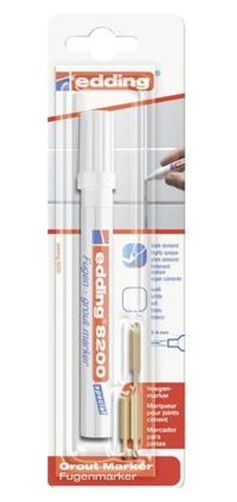 Edding 8200, Weiß, Weiß, Rundspitze, Rechteck, 2 mm, 4 mm Produktbild 