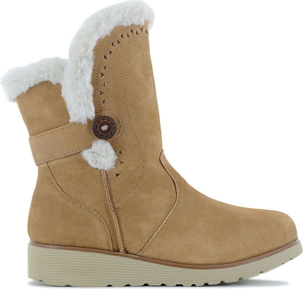 Skechers Keepsakes Wedge Cozy Peak Damen Winter Stiefel Gefüttert Boots  Leder Braun 49811-TAN Größe: EU 40 UK