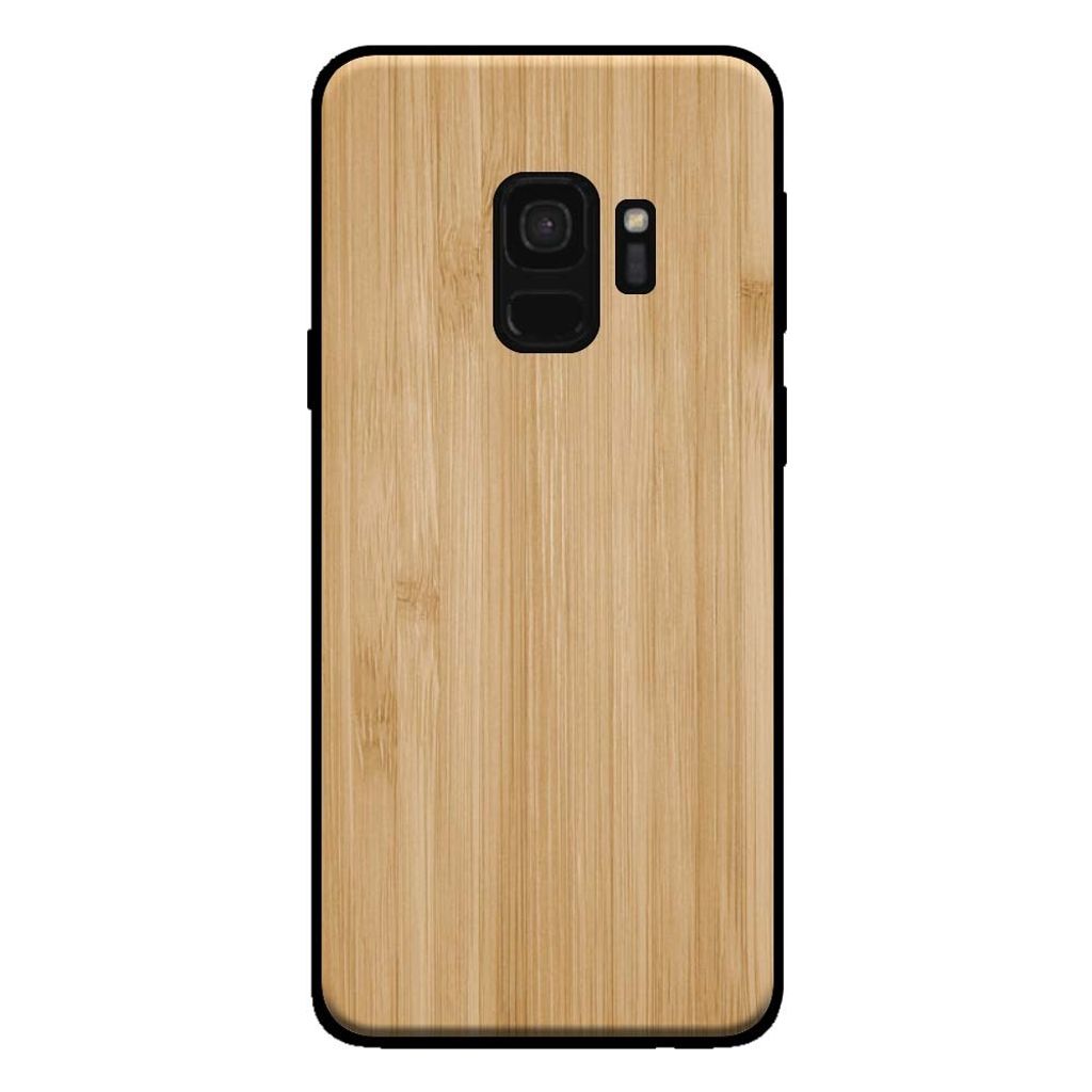 Smartphonica Handyhülle für Samsung Galaxy S9 mit Holzoptik - Rückwand Bambus Kunstholzhülle - Braun