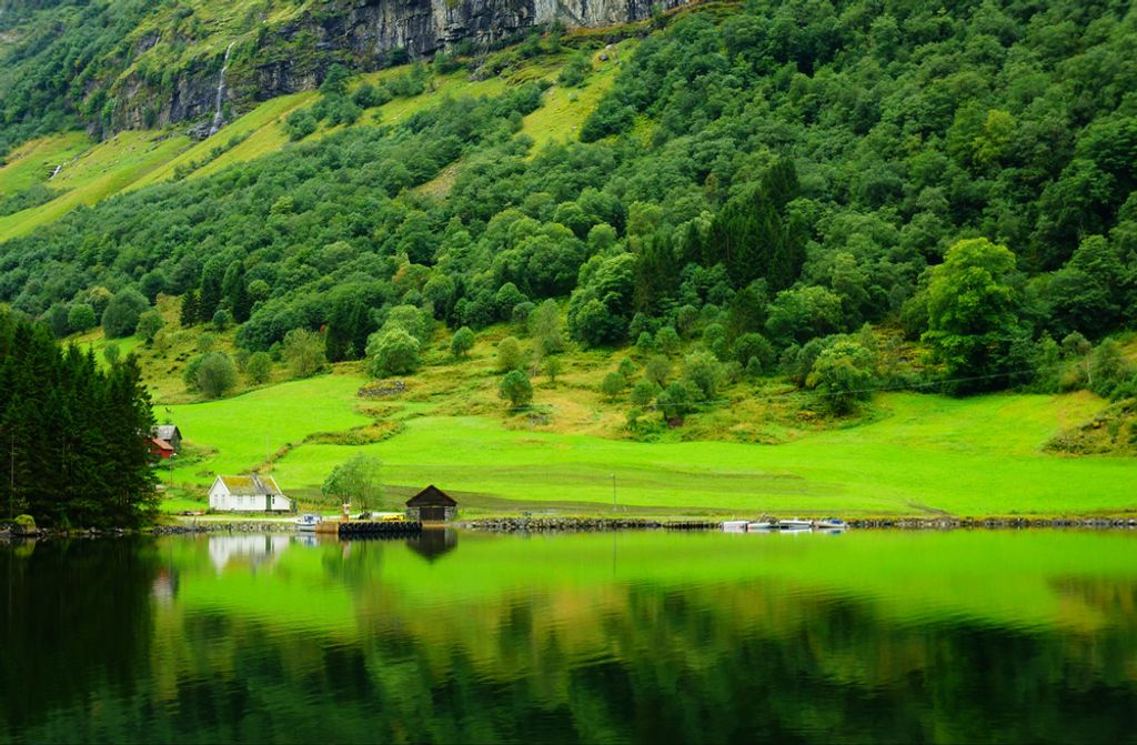 hansepuzzle 72954 - Norwegen Puzzle, 500 Teile, Natur, 46,0 x 30,0cm mit hochwertiger Aufbewahrung, Kartonbox und wiederverschließbarem Beutel