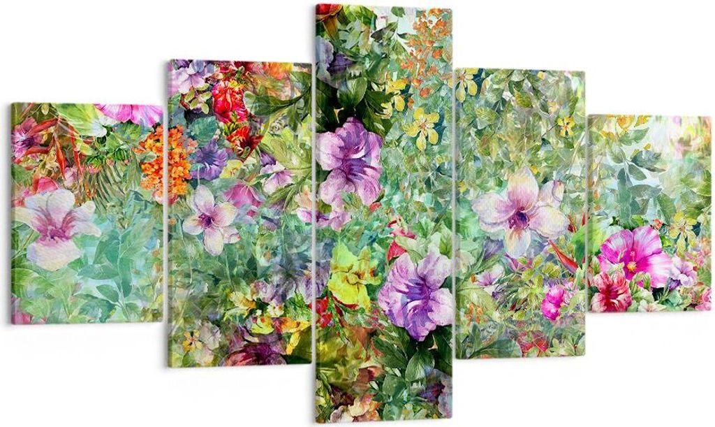 Bild auf Leinwand - Leinwandbild - blume sommer natur - 125x70cm - Wand Bild - Wanddeko - Leinwanddruck - Bilder - Kunstdruck - Wanddekoration - Le...