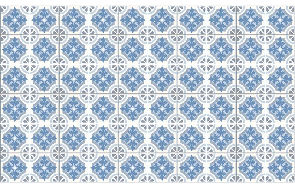 Selbstklebende Fliesenaufkleber für Küche und Bad – 60 Zementfliesenaufkleber im Azulejos Mina-Stil – 60 Aufkleber, 15 x 15 cm