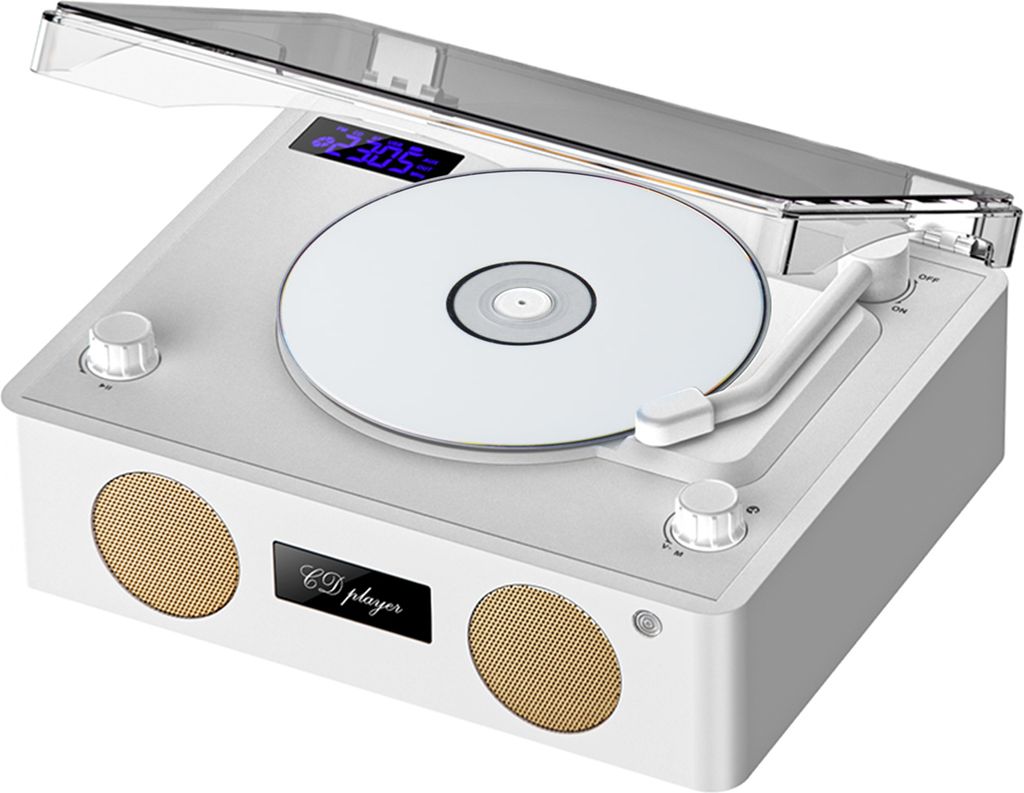 Retro-CD-Player, kabelloser BT-Lautsprecher, FM-Radio, multifunktionaler Line-In-U-Disk-Musik-Player mit Kopfhoereranschluss, farbenfrohes Atmospha...