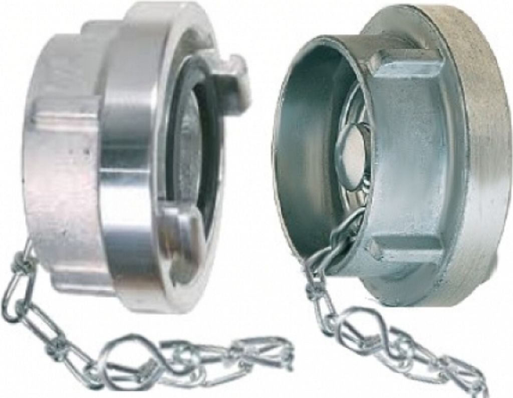 A Storz Blindkupplung Alu, mit Kette, 4" Kupplung