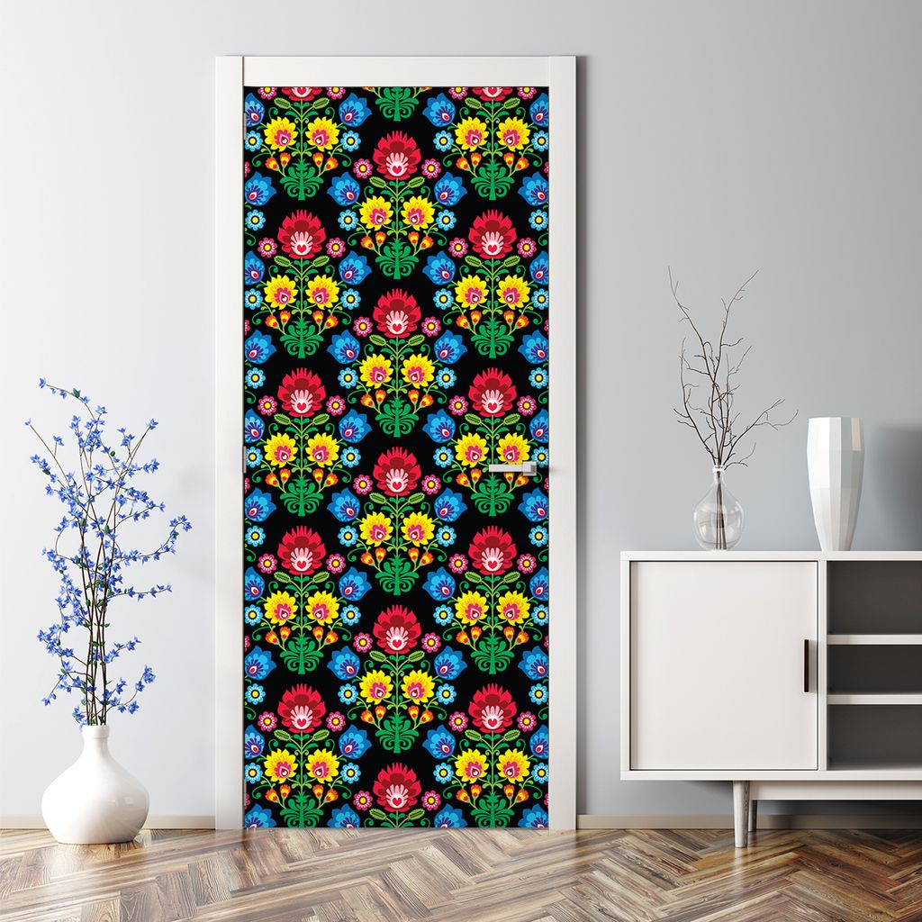 Dekorative Türposter selbstklebend Wandaufkleber Türaufkleber Polnisches Volk Blau 85 x 200 cm