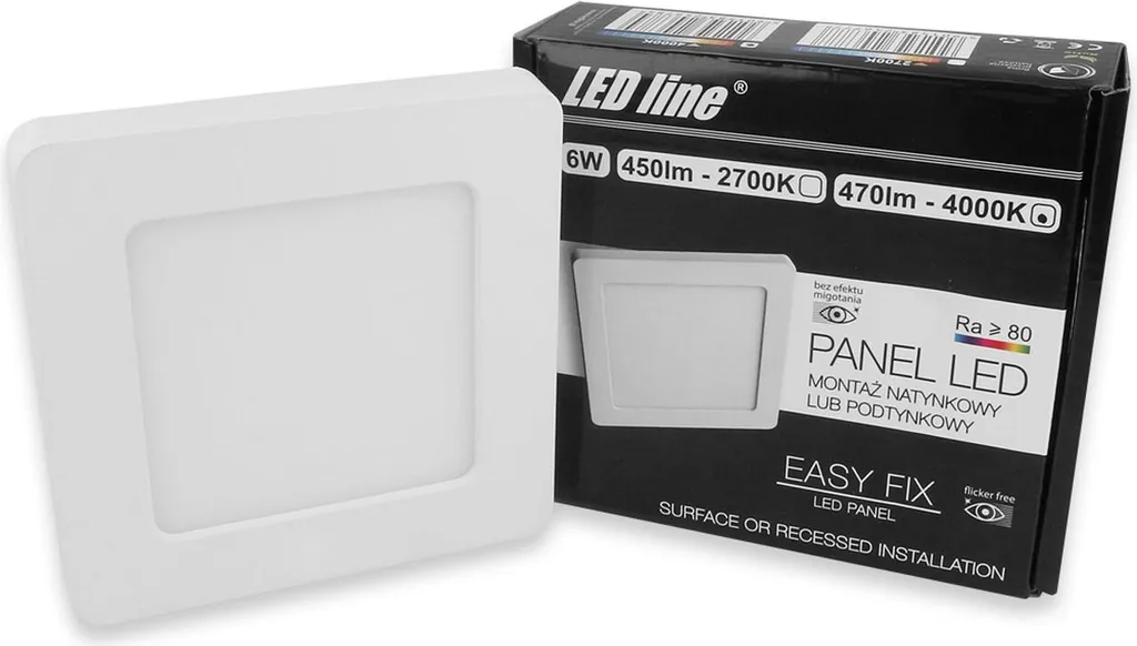 pannello LED da 6W Plafoniera ultra sottile da 14 mm Luce spot Bianco neutro 450 lumen Angolare