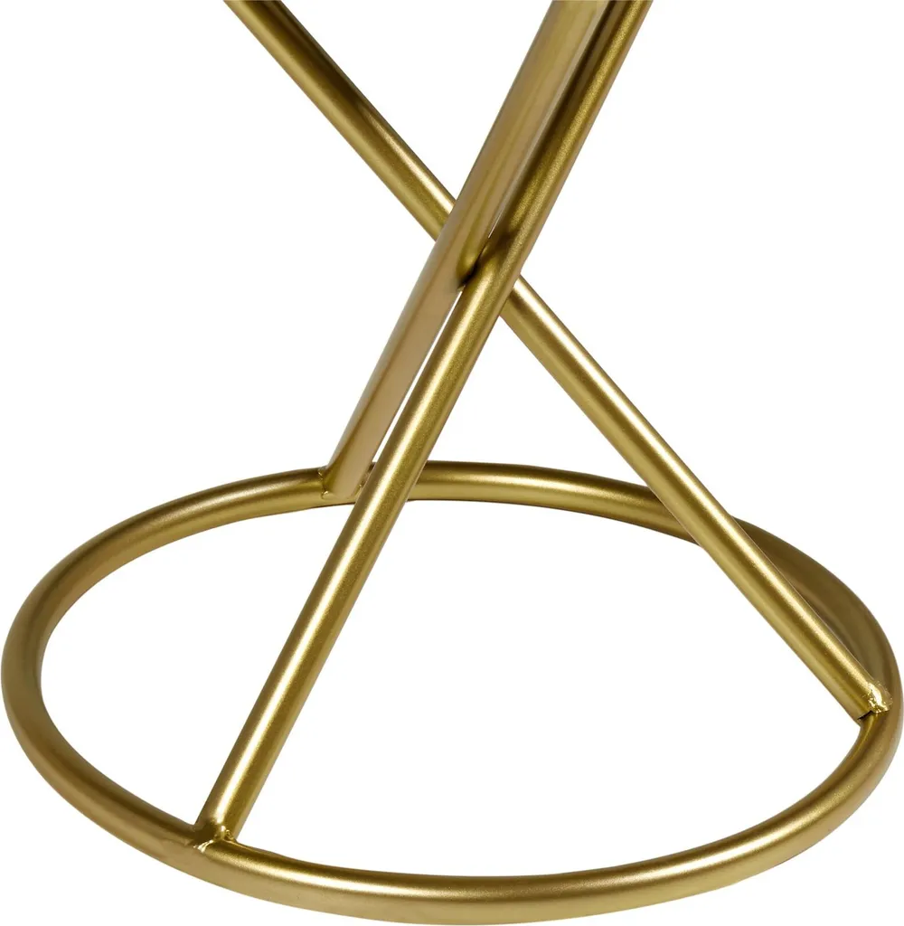 Tabouret d'Appoint Confortable Blanc et Or - Solution Gain de Place