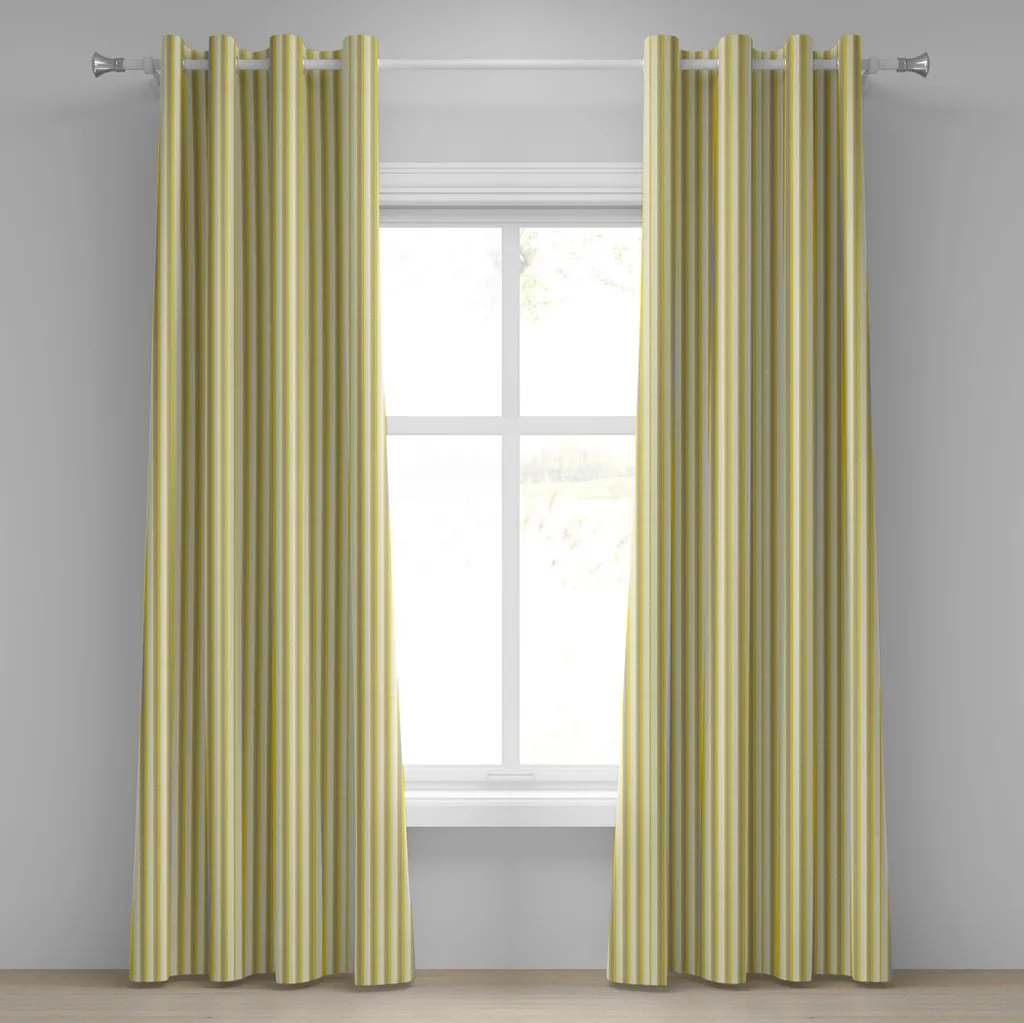 Rideaux décoratifs à rayures chapiteau jaune et blanc pour chambre