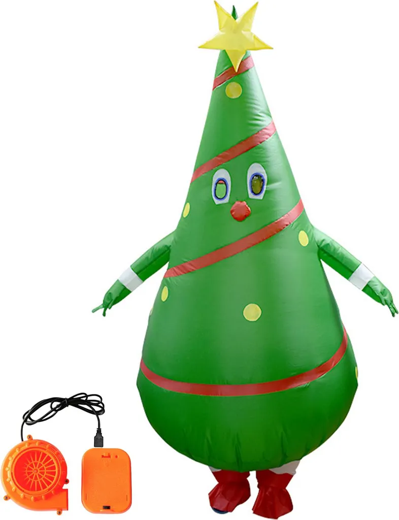 Déguisement Sapin de Noël gonflable pour adulte costume cosplay original vert