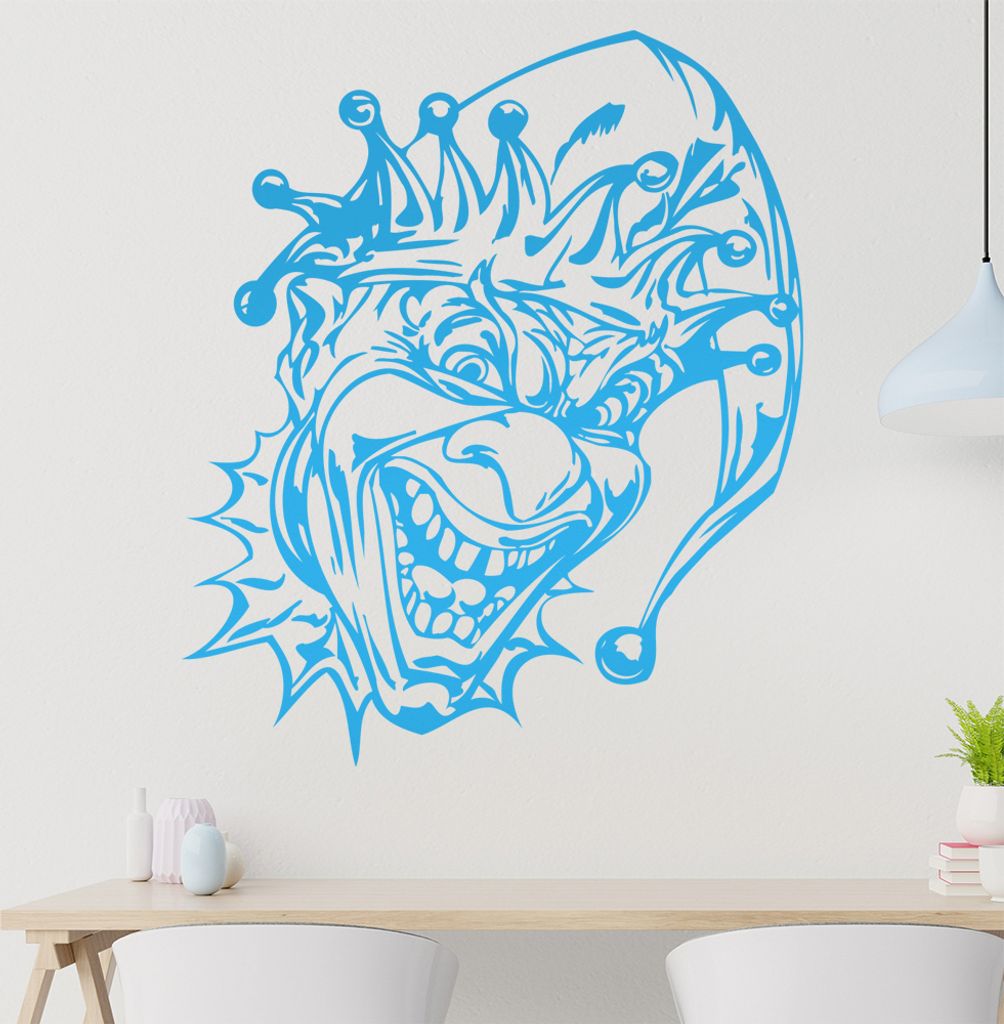 Harlekin Wandtattoo in 6 Größen - Wandaufkleber Wall Sticker - Dekoration, Küche, Wohnzimmer, Schlafzimmer, Badezimmer