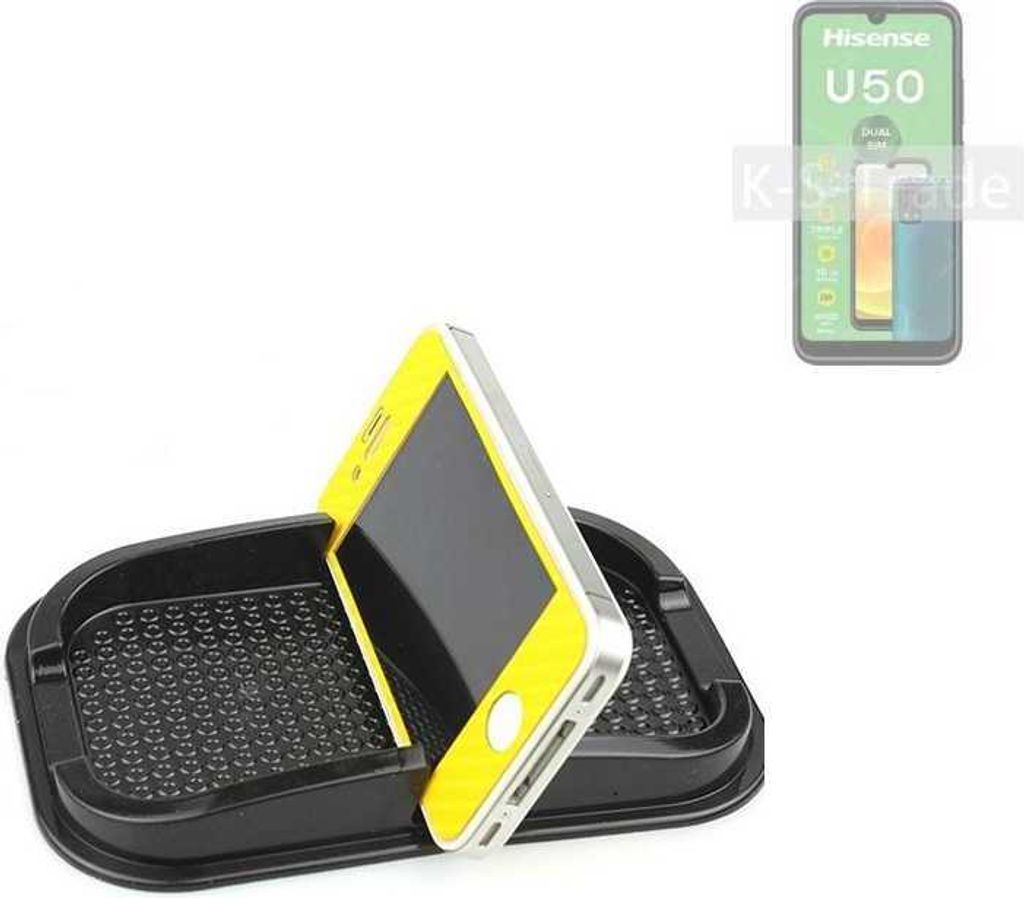 K-S-Trade Auto Anti Rutsch Matte Smartphone-Halter kompatibel mit HiSense U50 Haft Pad Armaturenbrett Handy-Halterung Silikon