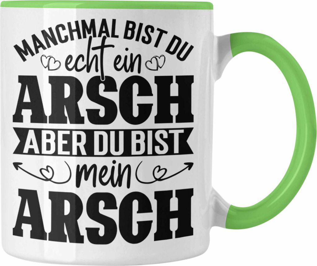 Trendation - Valentinstag Geschenk Tasse für Ihn Geschenkidee von Freundin Spruch Süß Liebe Jahrestag Geschenke (Grün)