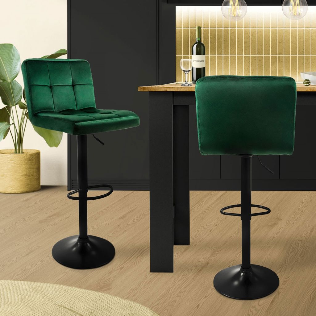 ML-Design 2er Set Barhocker Tresenhocker 360° drehbar, Gepolsterter Barstuhl mit Rückenlehne und Fußstütze, 63-83 cm