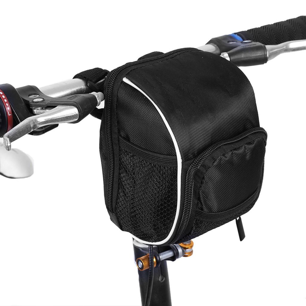 Schwarze multifunktionale Fahrrad-Lenkertasche mit Schnellverschluss für den vorderen Rahmenrohr
