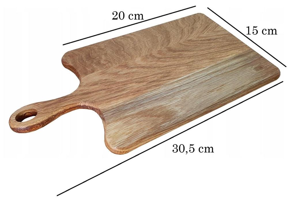 Tagliere grande in quercia con manico per tagliare e Immagine del prodotto 
