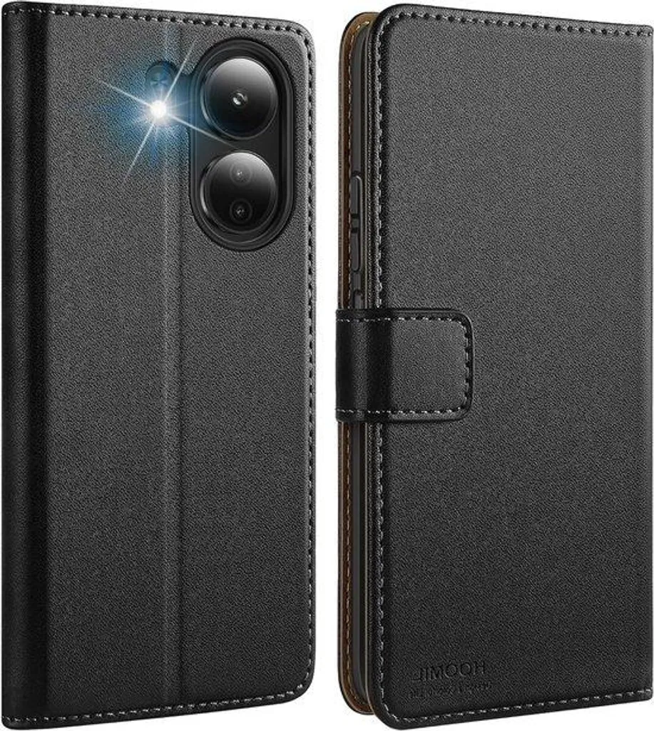 Étui téléphone 4G anti-rayures en cuir noir - Stop aux bris d'écran