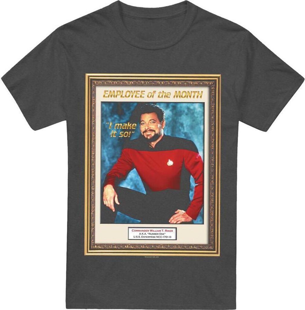 Star Trek - "Employee of the Month" T-Shirt für Herren/Damen Uni TV18120 (3XL) (Holzkohle)