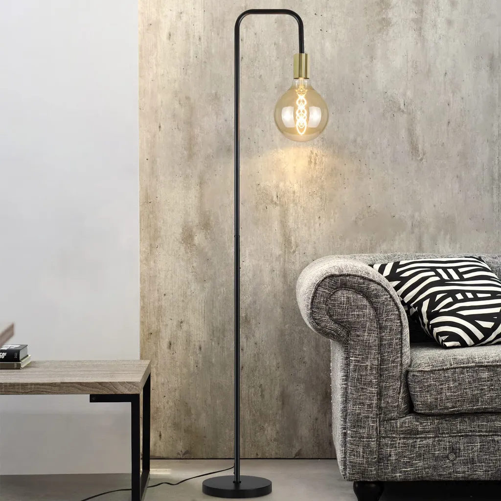 Lampadaire Industriel Stable Noir - Éclairage Rétro E27 sans Scintillement - 8