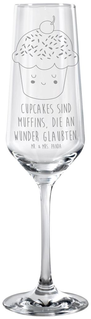 Mr. & Mrs. Panda Glas Cupcake - Transparent - Geschenk, Motivation Sprüche, Cupcakes, Lustige, Sektglas mit Gravur, Wunder, Champagnerglas, Sektfl...