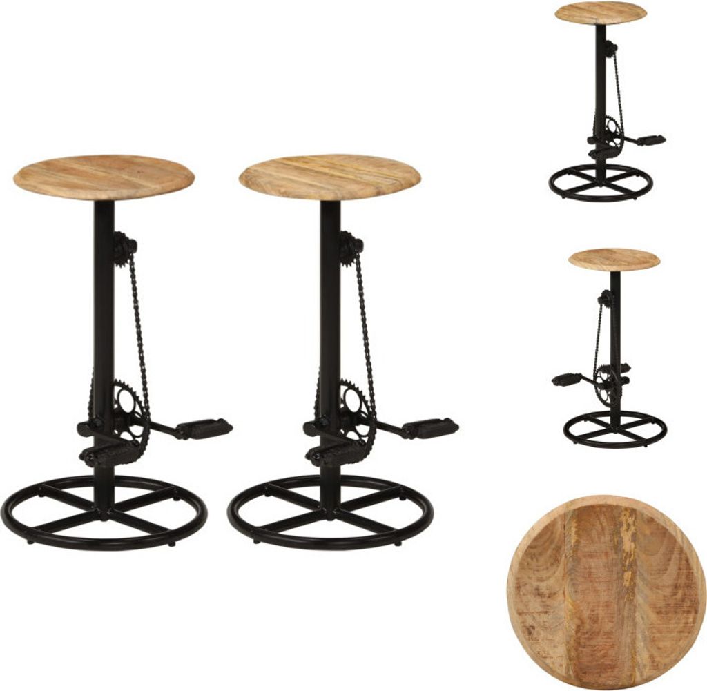 vidaXL Barhocker 2 Stk. Massivholz Mango - Barhocker