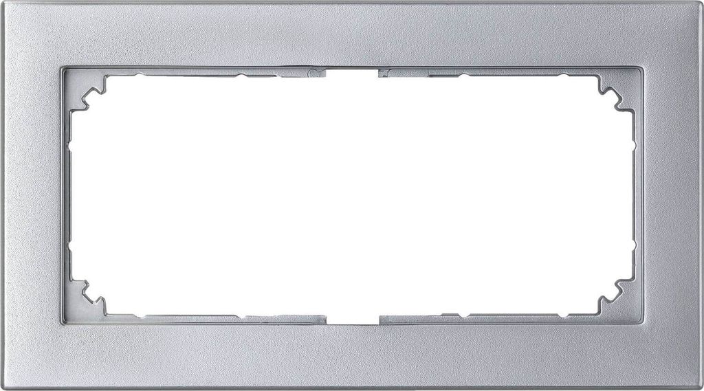Merten 488860 M-PLAN-Rahmen, 2fach ohne Mittelsteg, aluminium