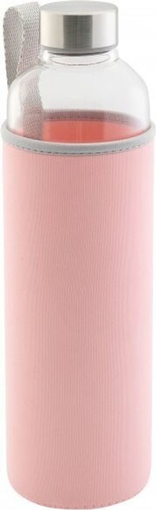 Trinkflasche, Glas, rosa, ca. 1 l