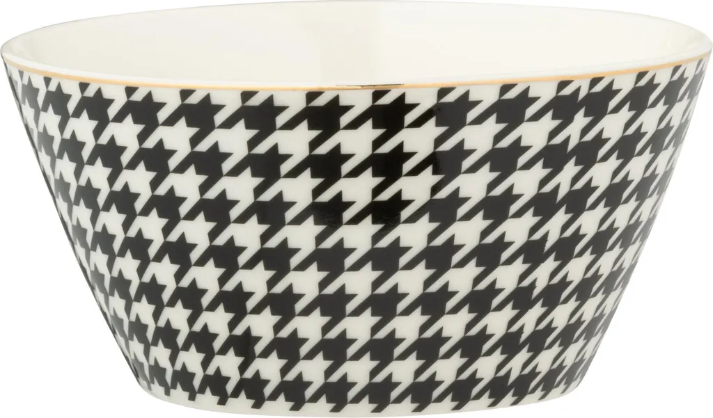 Lot de 2 Bols en Porcelaine J-Line Motif Graphique pour Petit-Déjeuner
