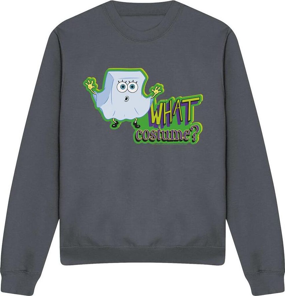 SpongeBob SquarePants - "What Costume?" Sweatshirt für Herren/Damen Uni TV12598 (S) (Holzkohle)