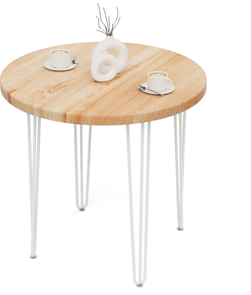 LAMO Manufaktur Tisch rund 80 cm | Holztisch rund, Esstisch für 2 Personen | Runder Tisch für Küche, Esszimmer | Stärke: 40mm, Farbe: Natur, Be...