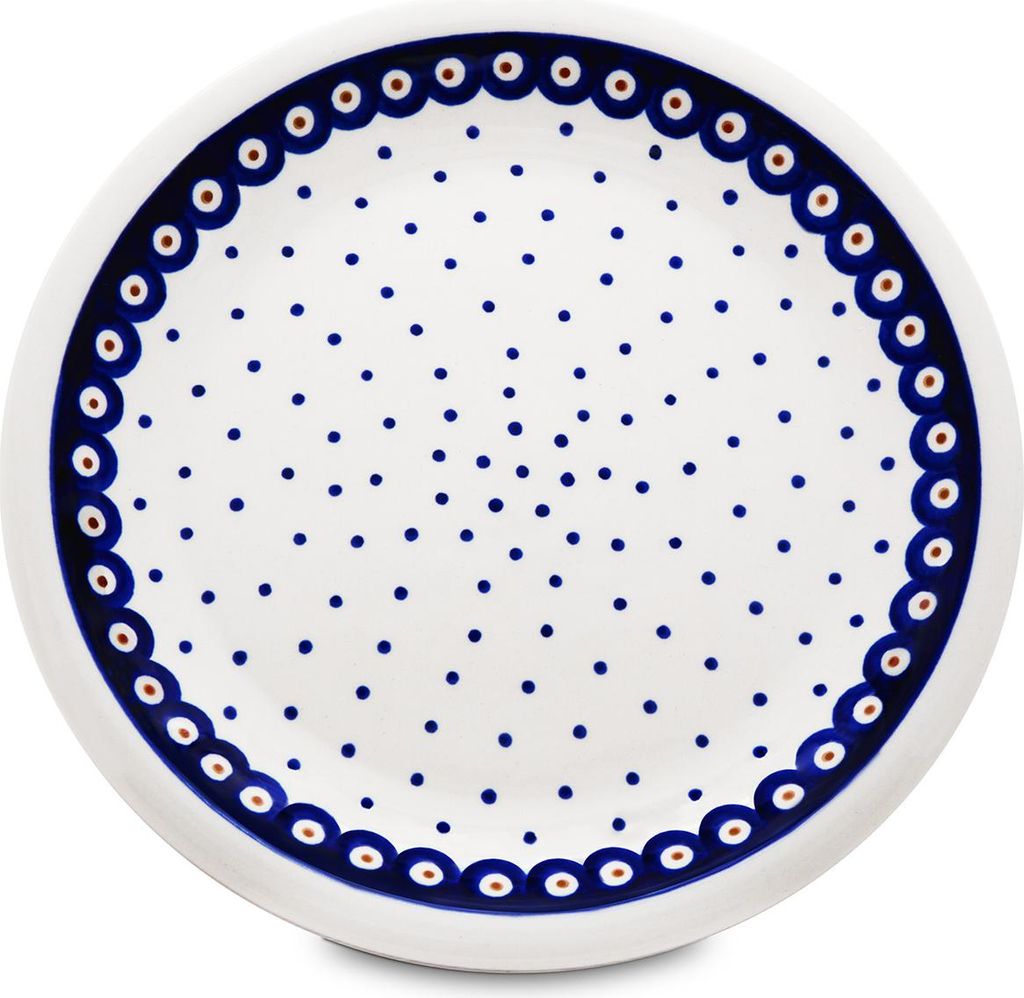 Bunzlauer Keramik Teller – flacher Essteller Speiseteller Ø 24 cm – spülmaschinenfest, robust & langlebig ,Dekor 28