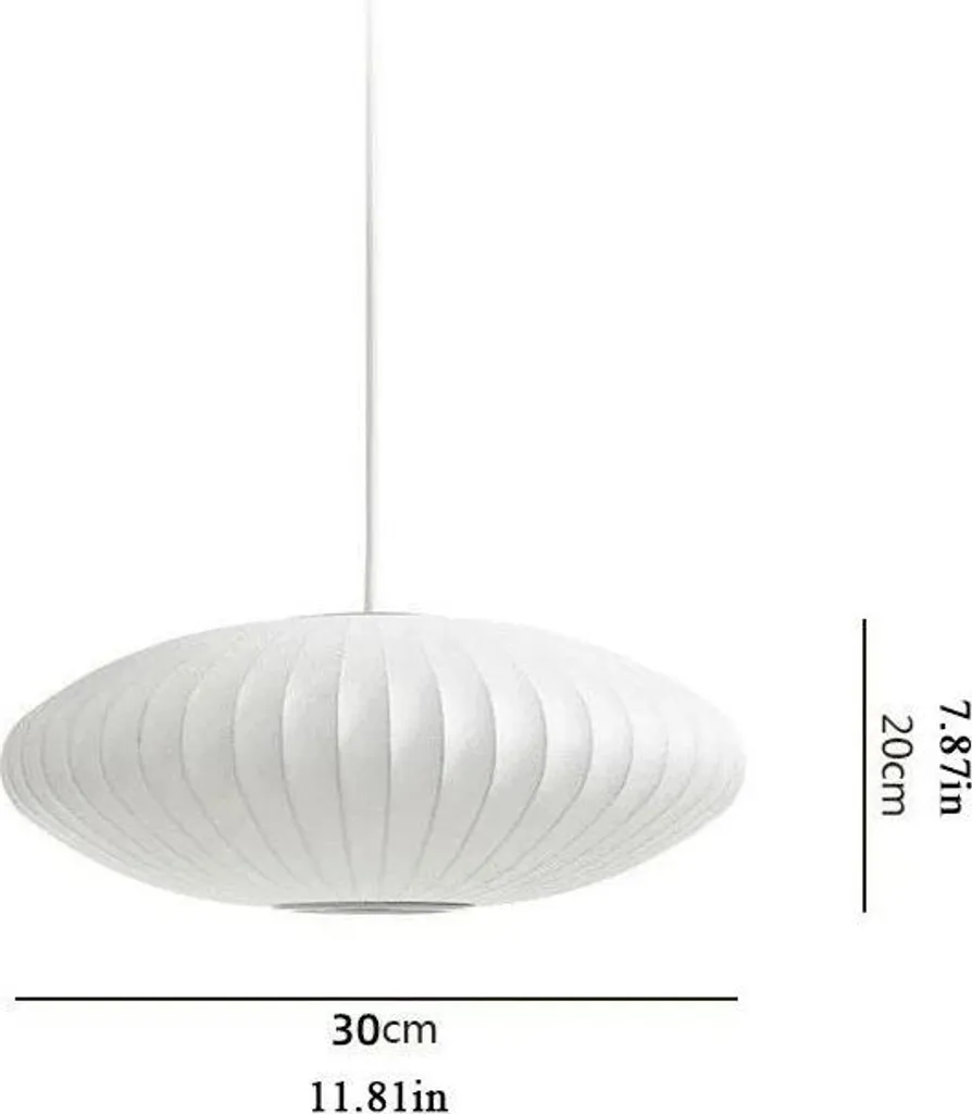 Lampadario Moderno Tessuto 30cm Sospensione Regolabile E27
