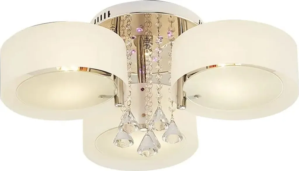 Luminaire de plafond RGB en cristal blanc avec télécommande sans fil LED
