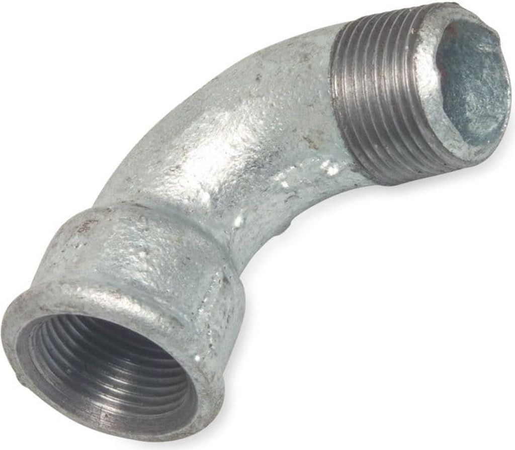 Gewindefitting Temperguss Bogen 90° kurz 1 1/2" IG x 1 1/2" AG