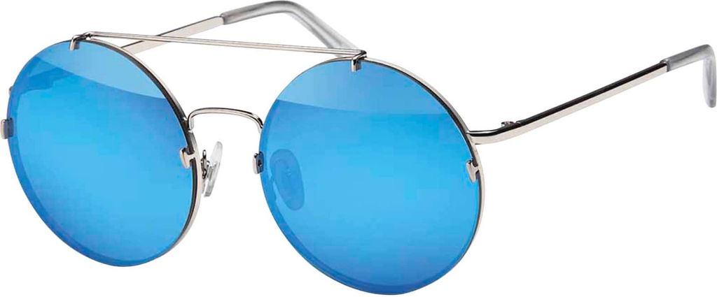 Gil Damen Sonnenbrille Runde Designer 80er Modern Urlaub Sommer Strand 30490 Blau