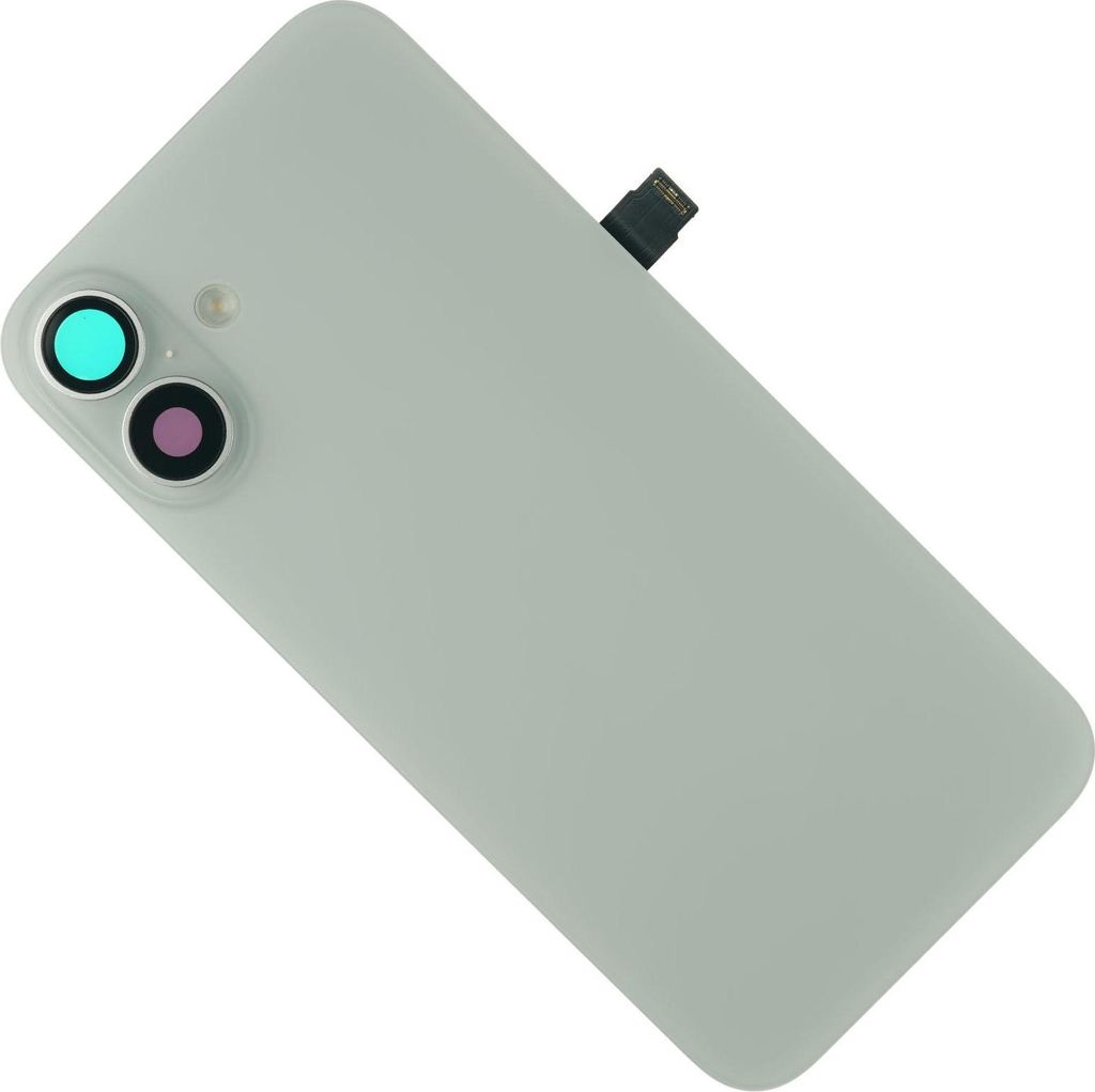 Gehäuse Rückseite für iPhone 16 Plus Backcover Rückseite hinten Kameraglas Abdeckung + Ladespule, Weiß
