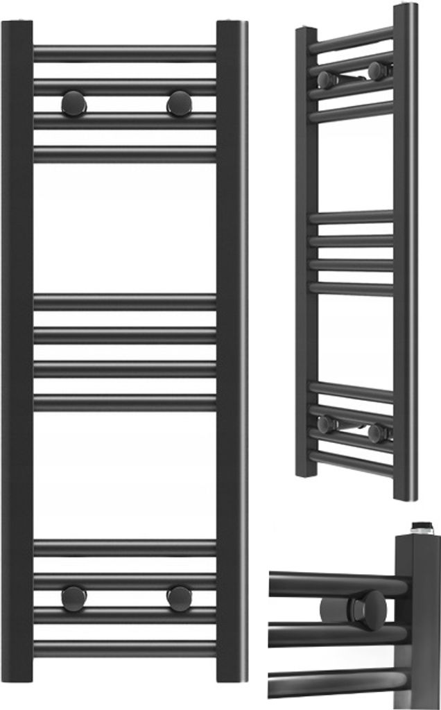 Granitan | Koupelnový radiátor Breno - 30x80 cm - černý - Obrázek produktu 