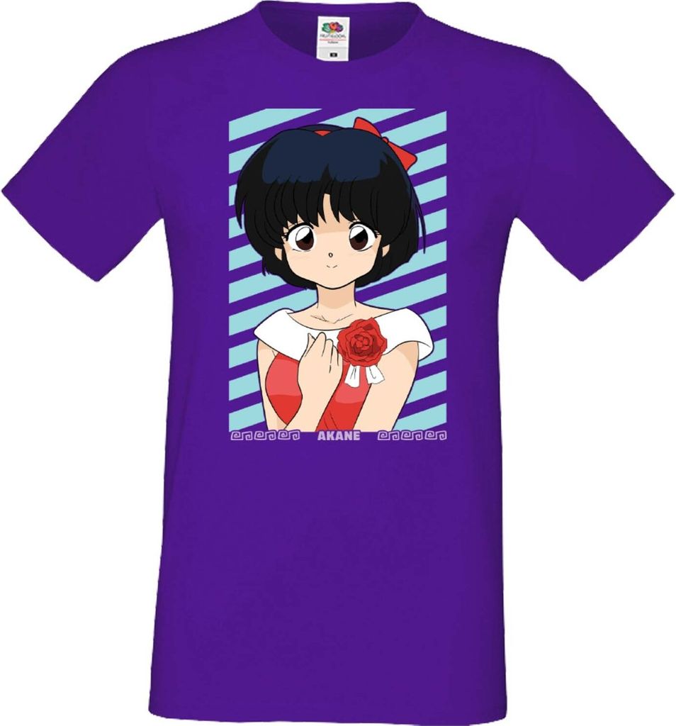 Herren T-Shirt Anime Manga Ranma Akane Tendo, Man XL / Lila