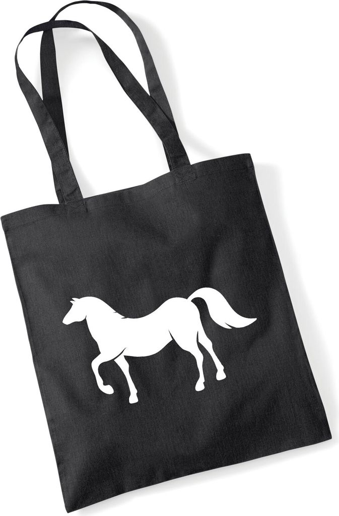 Huuraa Jutebeutel Pferd Silhouette 10 Liter Black Baumwolle Produktbild 