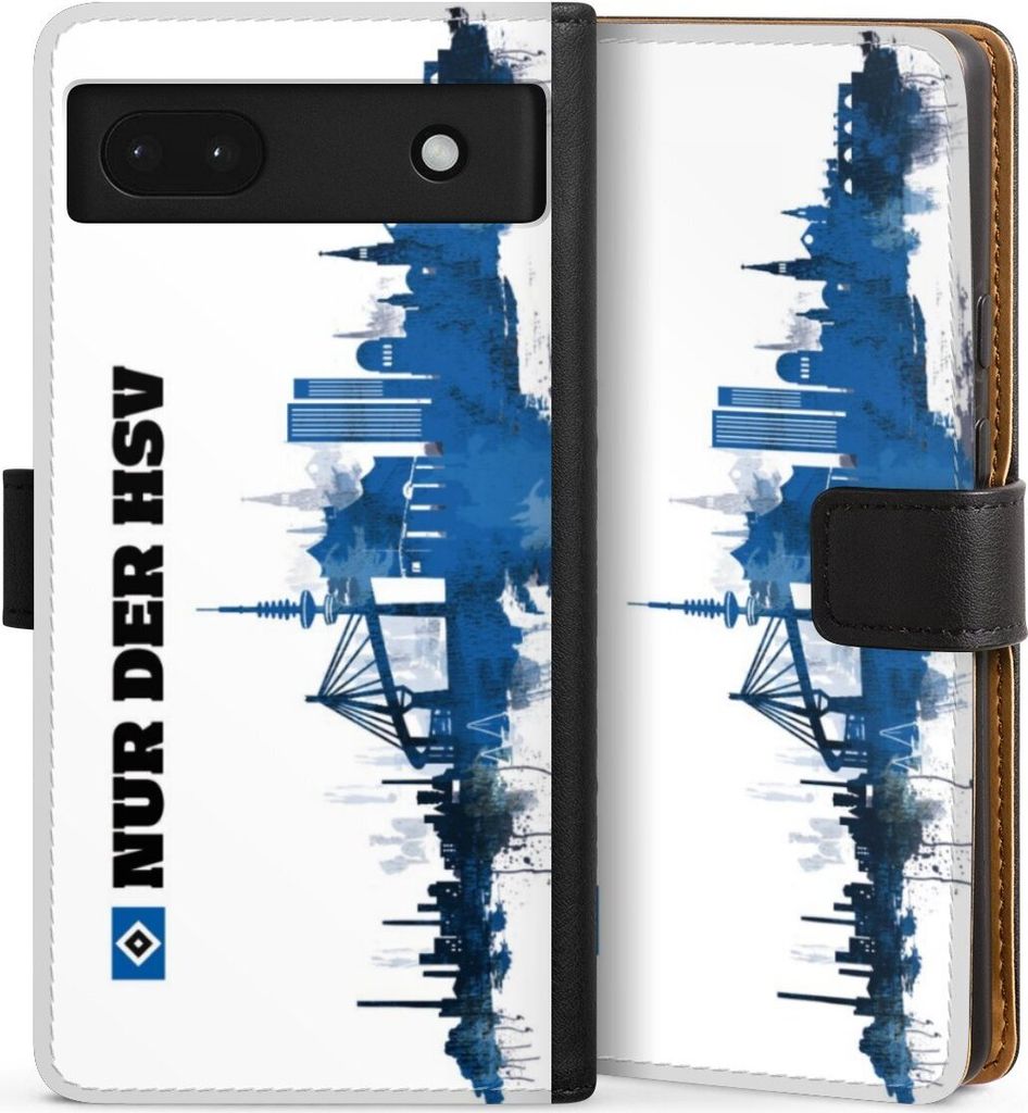 DeinDesign Klapphülle für Google Pixel 6a Handytasche Lederhülle Tasche Bundesliga HSV Offizielles Lizenzprodukt