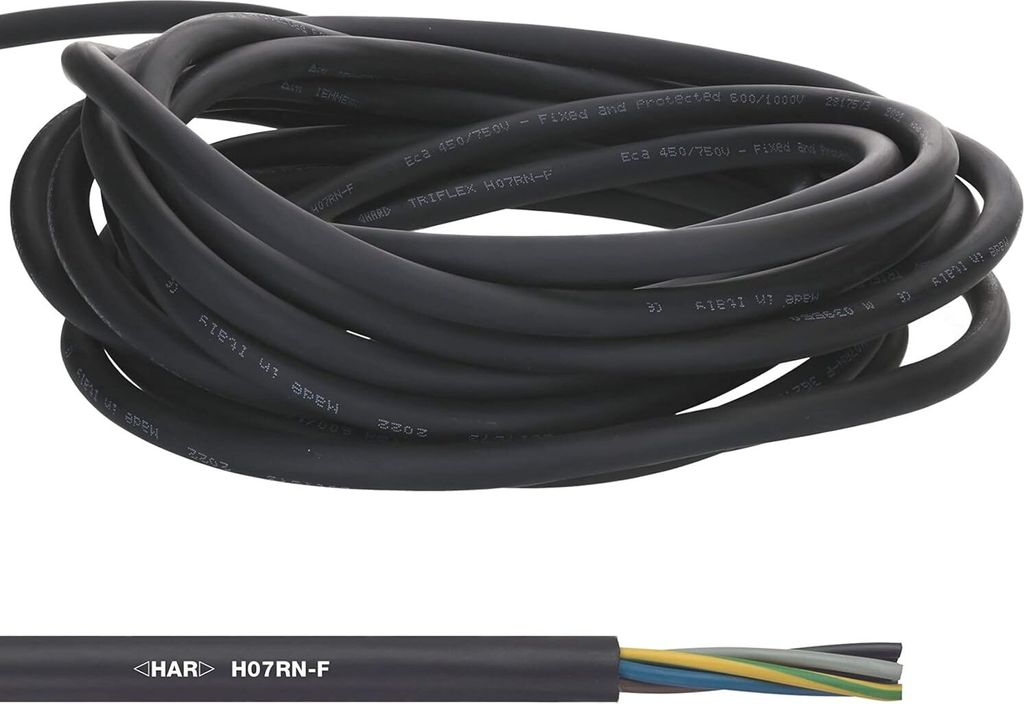 Lapp 10 Meter 1600119 H07RN-F 3x4 mm² Gummileitung flexibel mit Schutzleiter I UV-resistentes Kabel für Außenbereich I ölbeständig I kältebes...