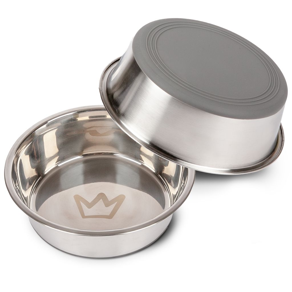 RUDELKÖNIG Hundenapf 900ml – 2er Set Edelstahl Futternäpfe, rutschfest & spülmaschinenfest