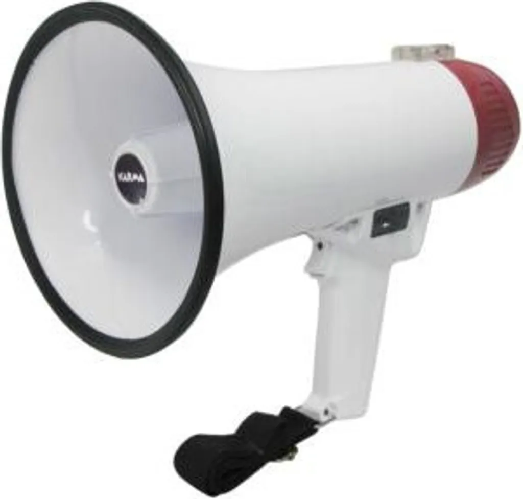 Karma Italiana GT 1221 Mégaphone 5W Rouge et Blanc avec Poignée Pliable
