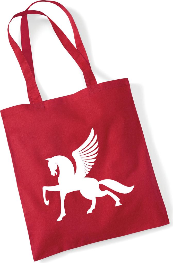 Huuraa Jutebeutel Pegasus Silhouette 10 Liter Classic Red Baumwolle Tasche Geschenkidee