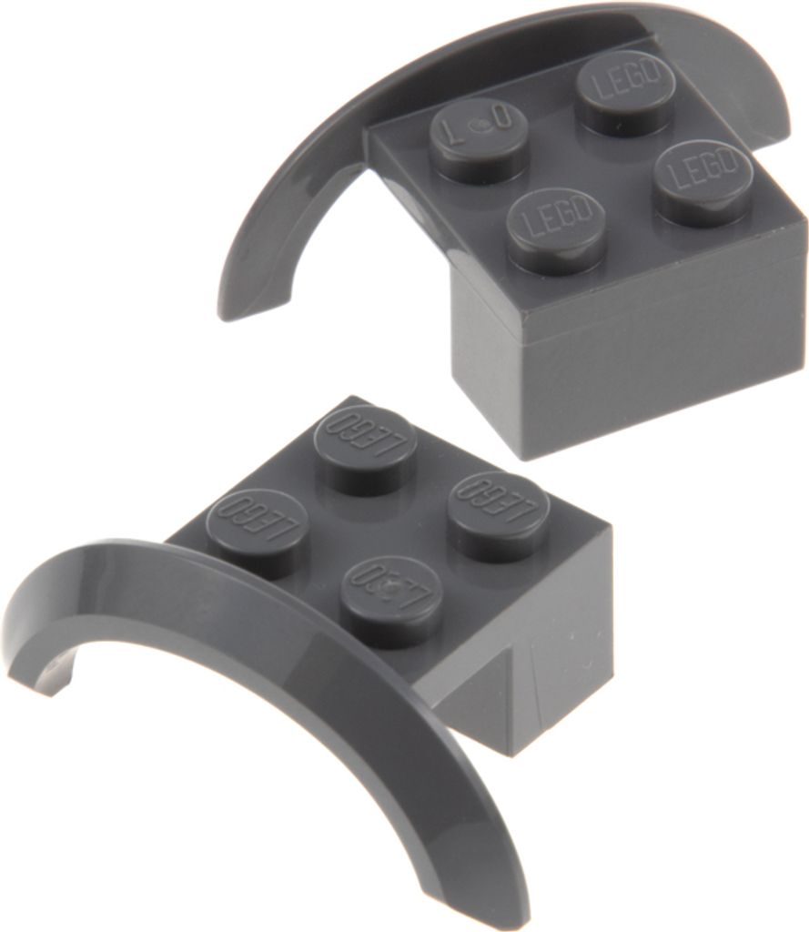 2x Lego Radkasten 4x2 1/2 x1 neu-dunkel grau Kotflügel Schutzblech Rad 98282