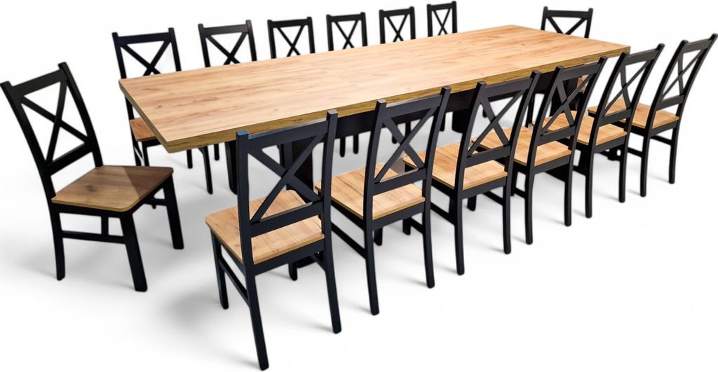 Esszimmer Essgruppe: 12 Stühle Sofia mit ausziehbarem Produktbild 