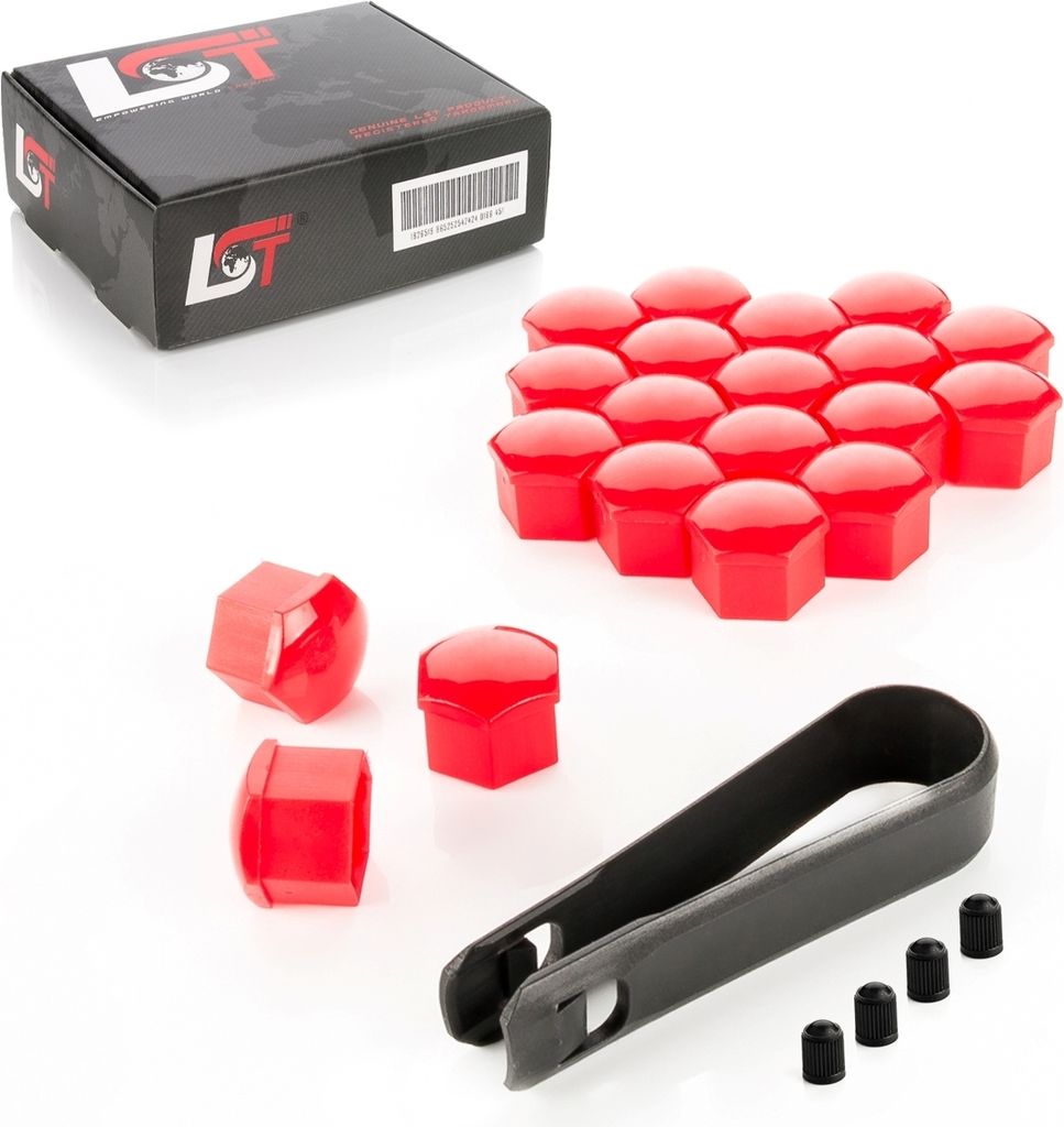 20x Radschrauben Abdeckkappen Radschraubenkappen 17 mm rot Glanz für BMW MINI