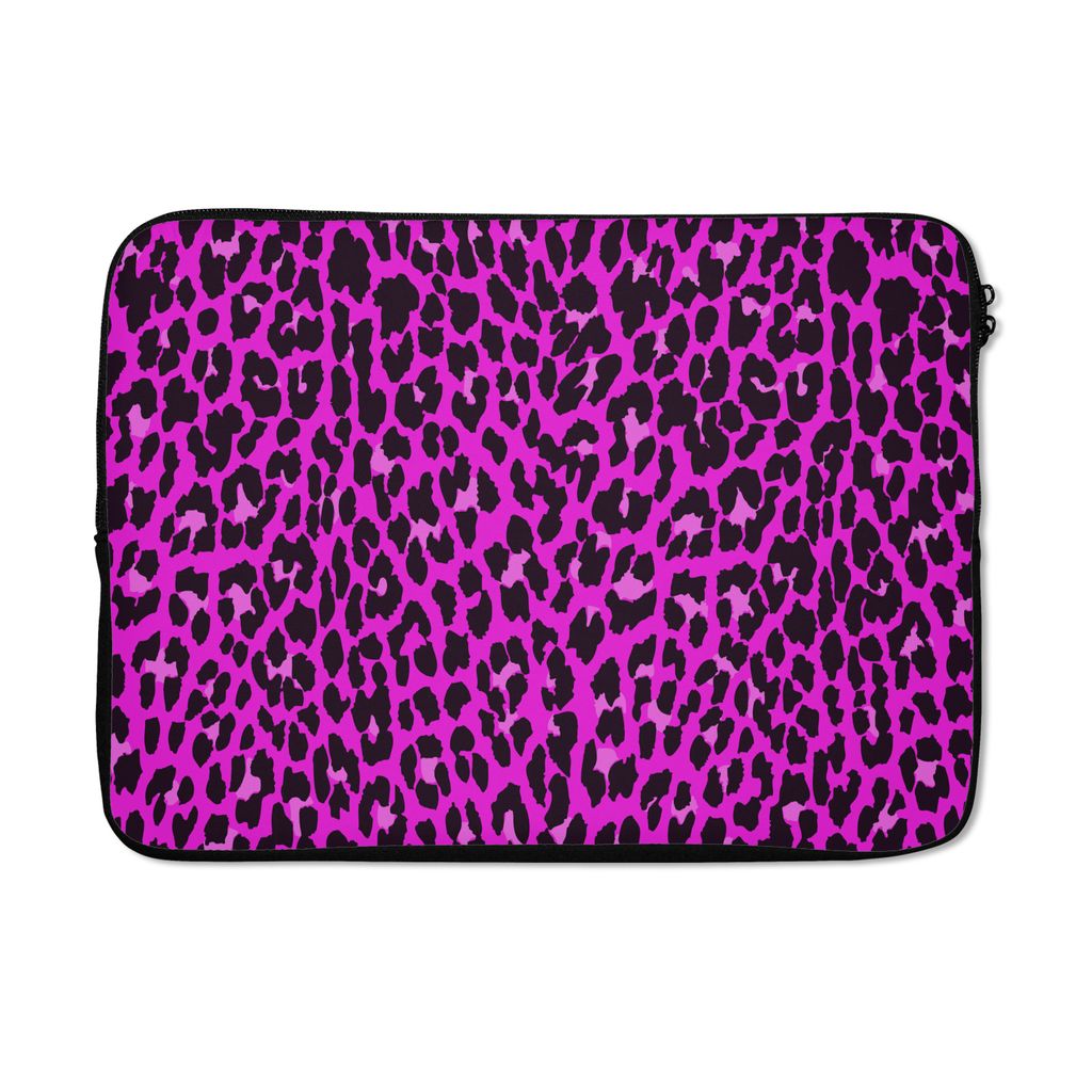 MuchoWow® Laptop Hülle 13 Zoll Leopard - Rosa - Tiere Produktbild 