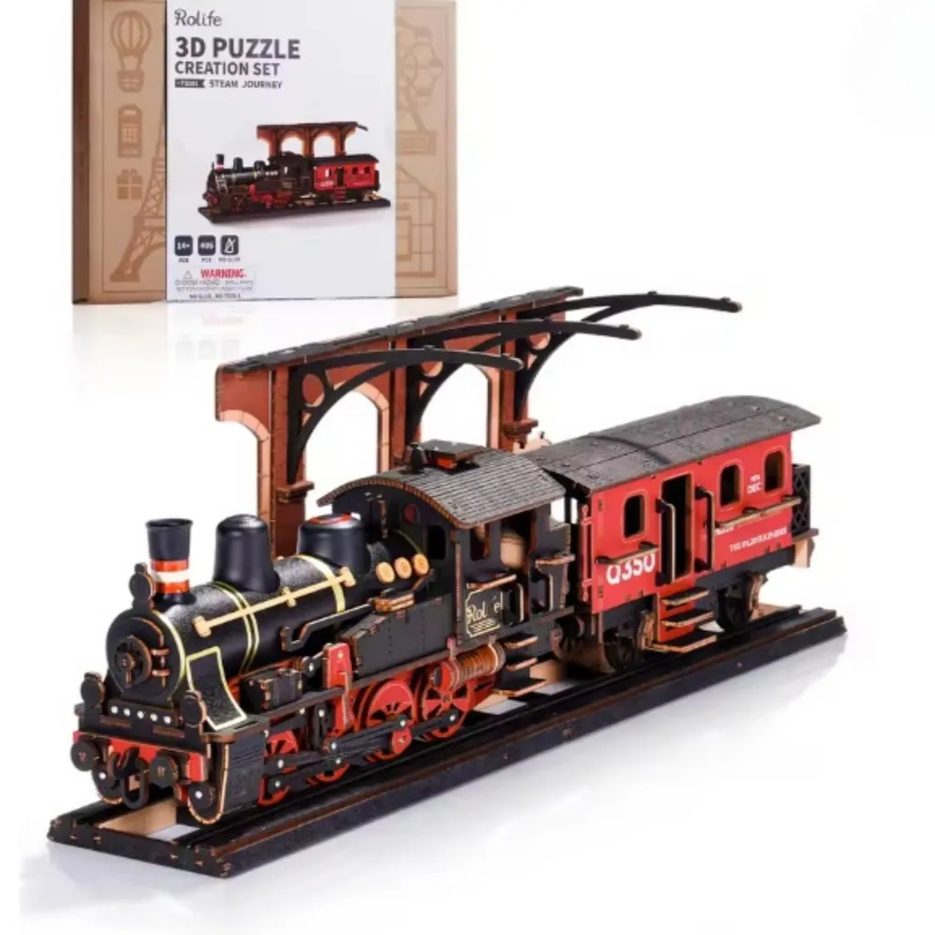Occupez vos enfants loin des écrans : Puzzle 3D Locomotive bois